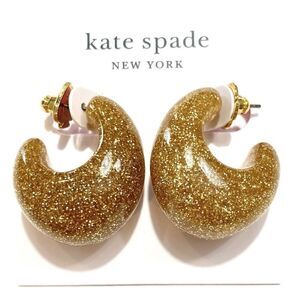 Kate Spade New York Women's Gold Glitter Huggies
